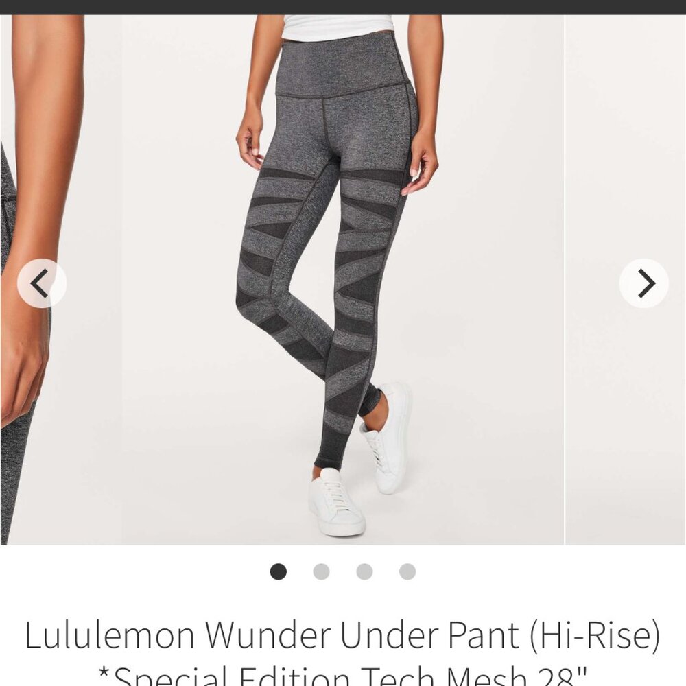 Lululemon Wunder Under Pant (Hi-Rise) *Special Edition Tech Mesh 28" size 4 - Picture 2 of 6
